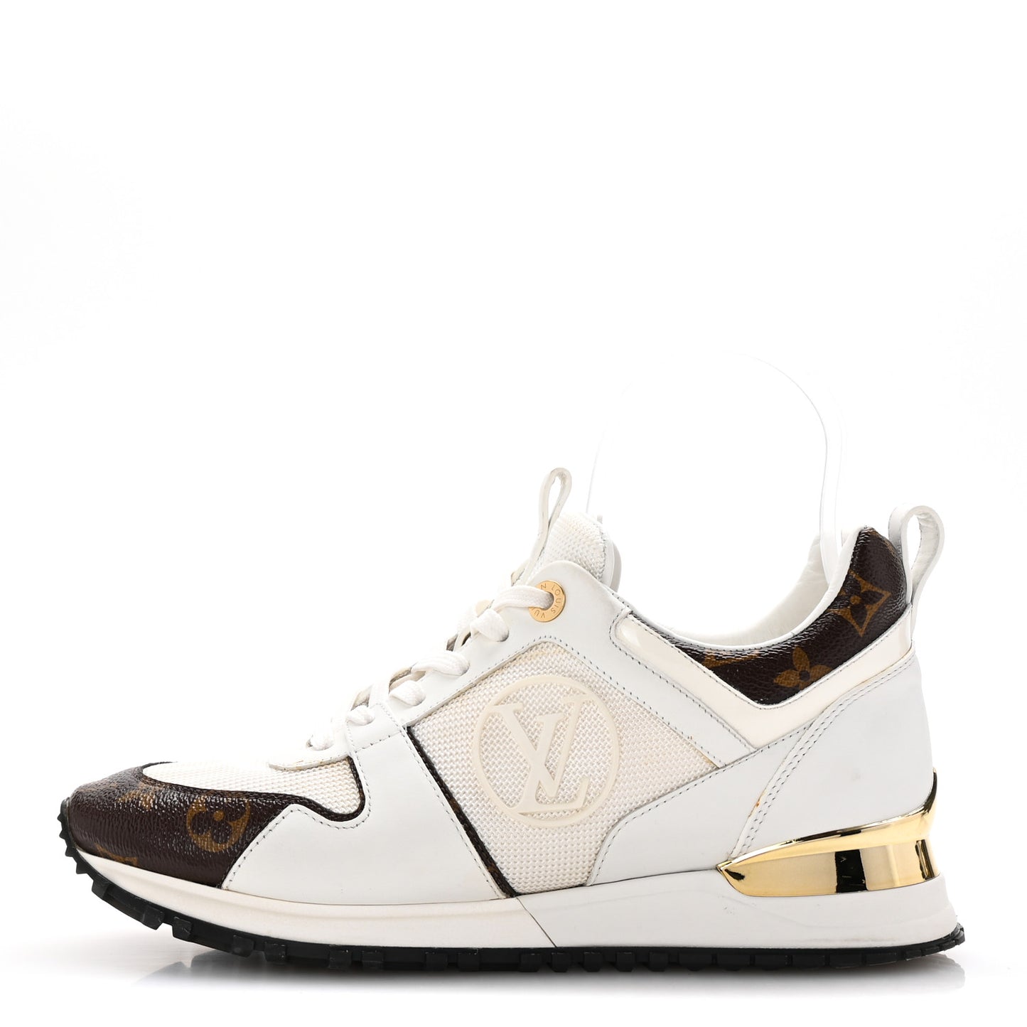 Calfskin Monogram Run Away Sneakers 38 White