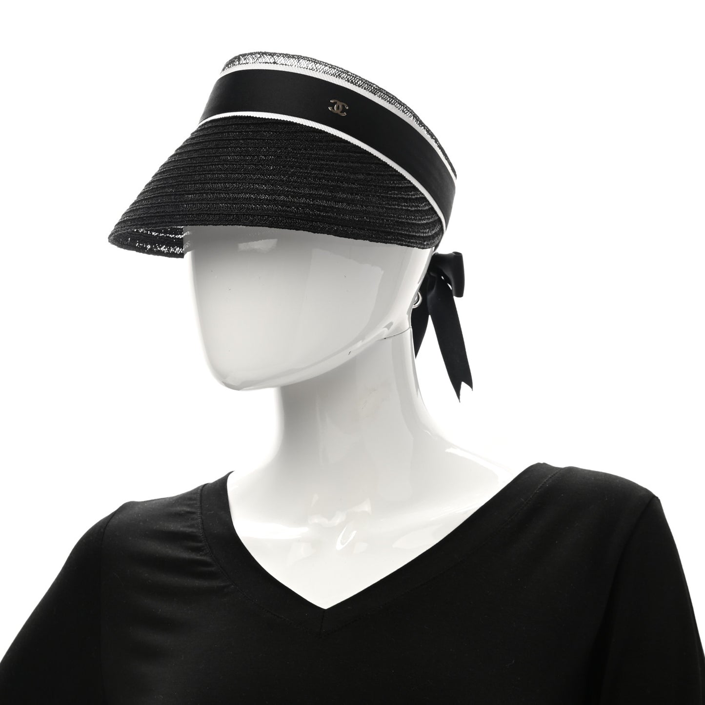 Abaca Cotton Ribbon Visor M Black