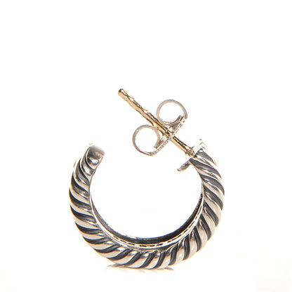 David Yurman Sterling Silver 14K Yellow Gold 16mm Cable Classics Hoop Earrings 4 of 6