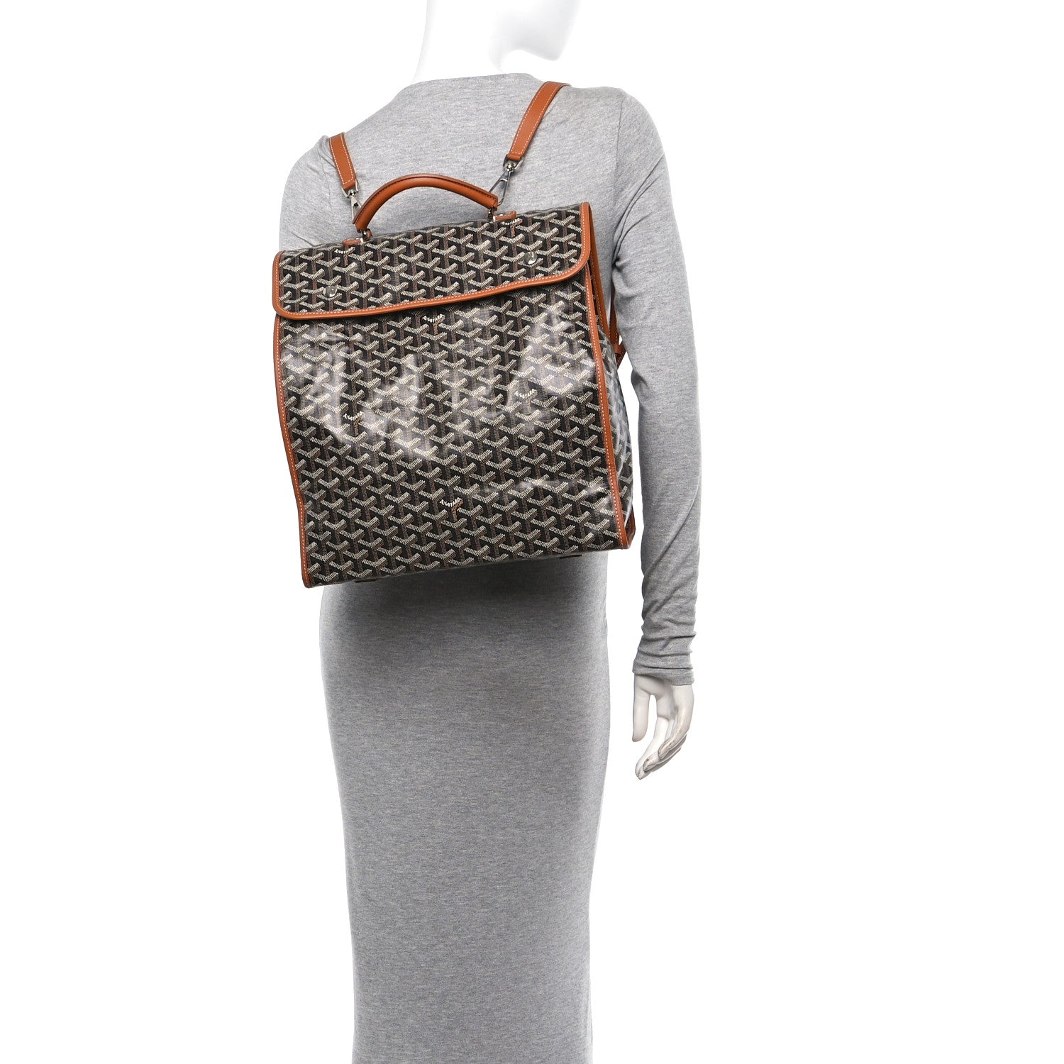 Goyard Goyardine Saint Leger Soft Briefcase Backpack Black Gold 2 of 9