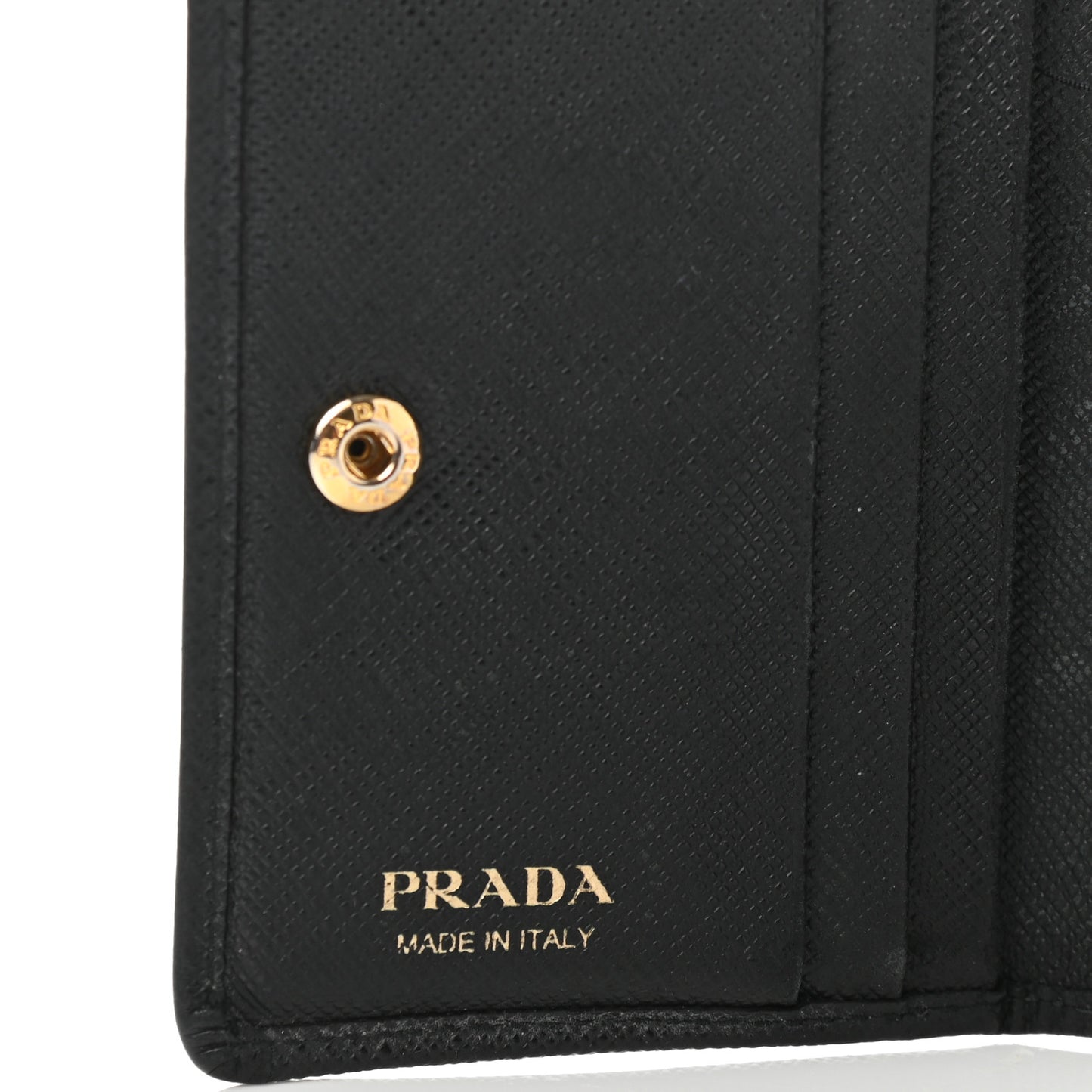 Saffiano Metal Tri-Fold Wallet Black
