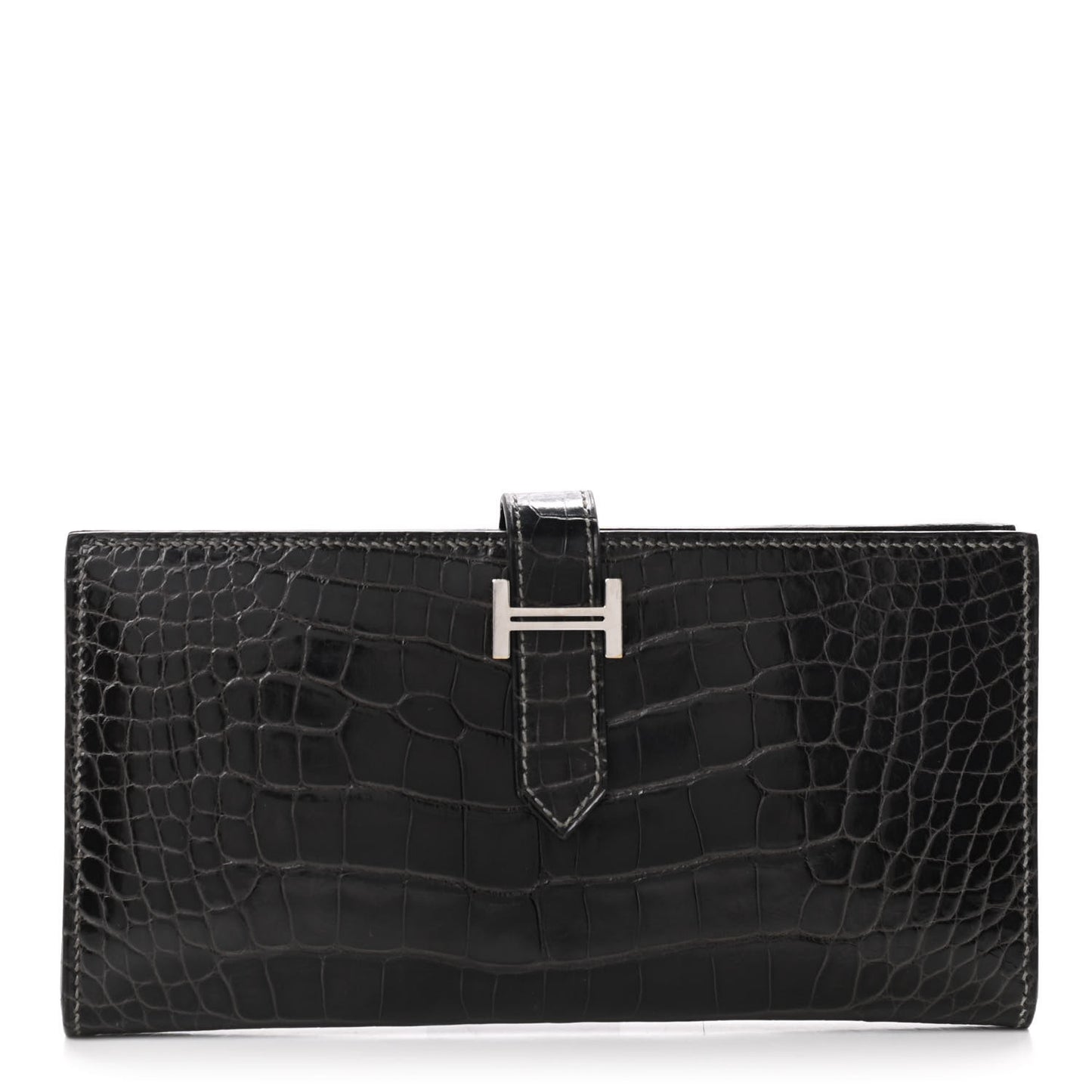 Shiny Alligator Bearn Wallet Graphite