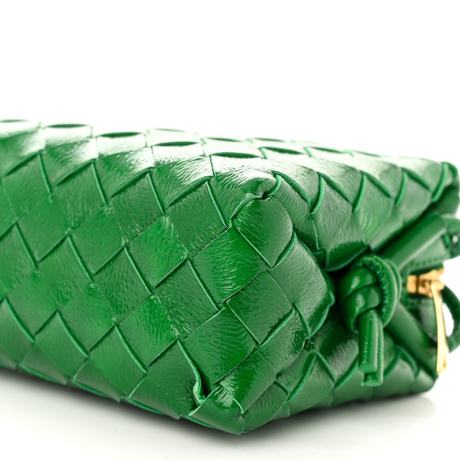 Bottega Veneta Patent Nappa Intrecciato Mini Loop Camera Bag Green 9 of 11