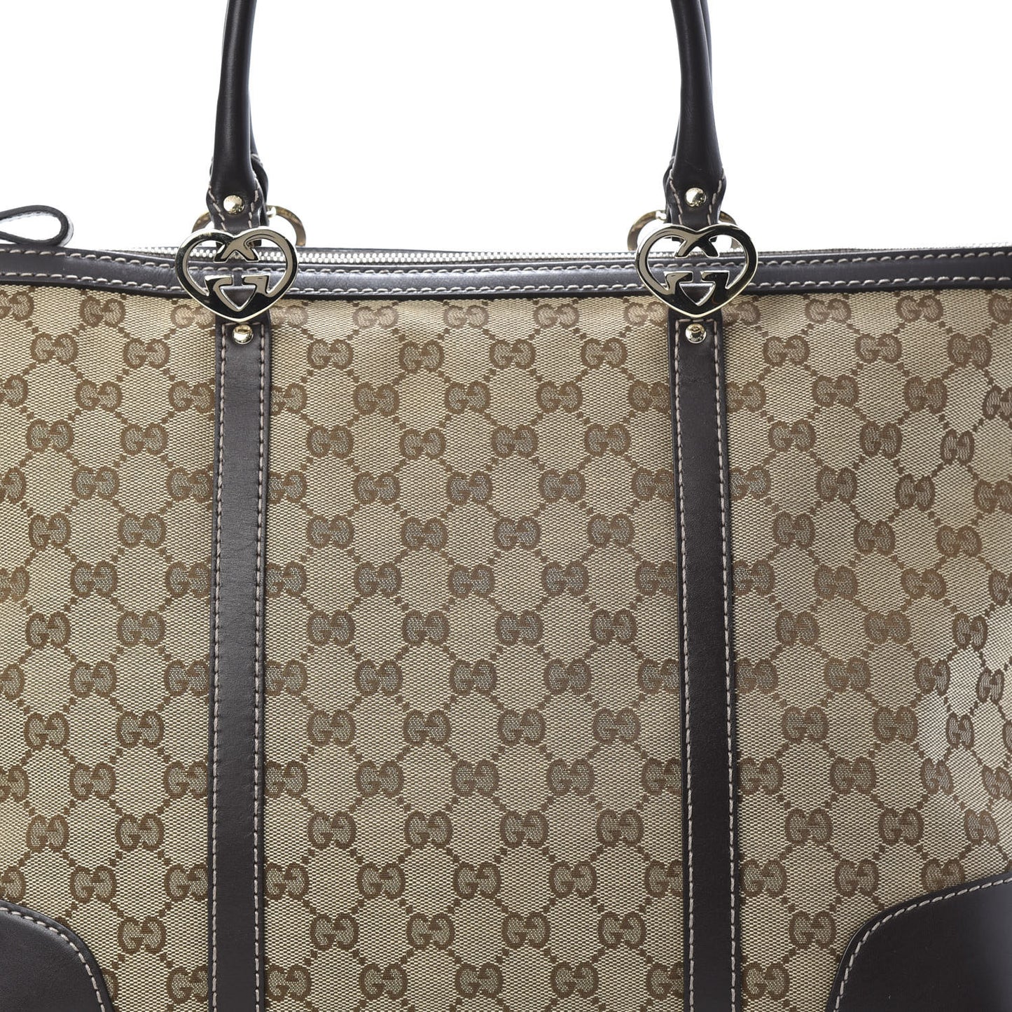 Monogram Lovely Heart Tote Brown
