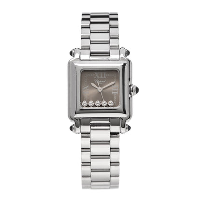 Chopard Stainless Steel 5 Diamond 23mm Happy Sport Quartz Watch Brown 1 of 5