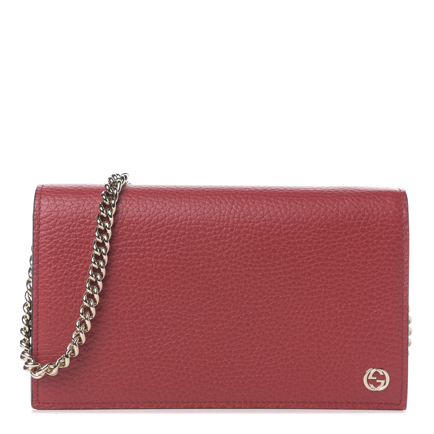 Dollar Calfskin Medium Betty Chain Wallet Red