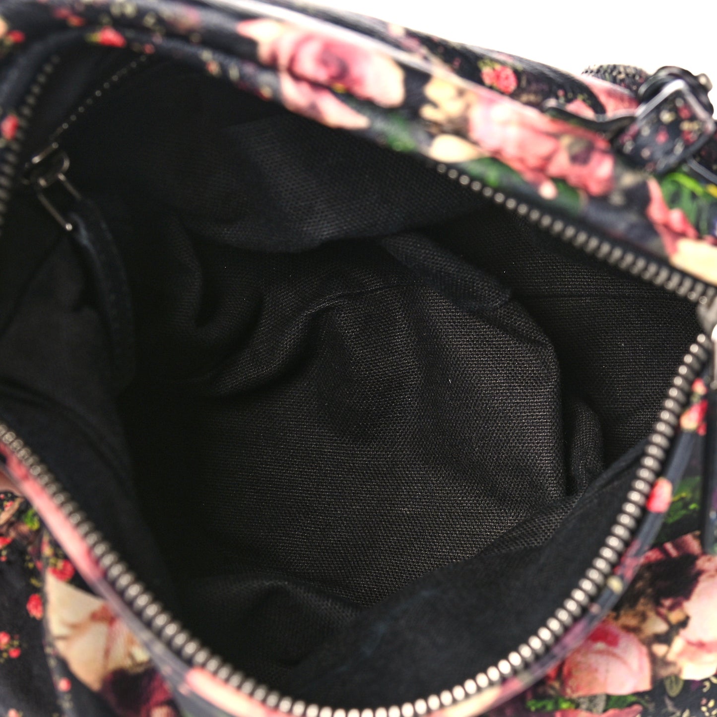 Lambskin Roses Camouflage Print Mini Pandora Black