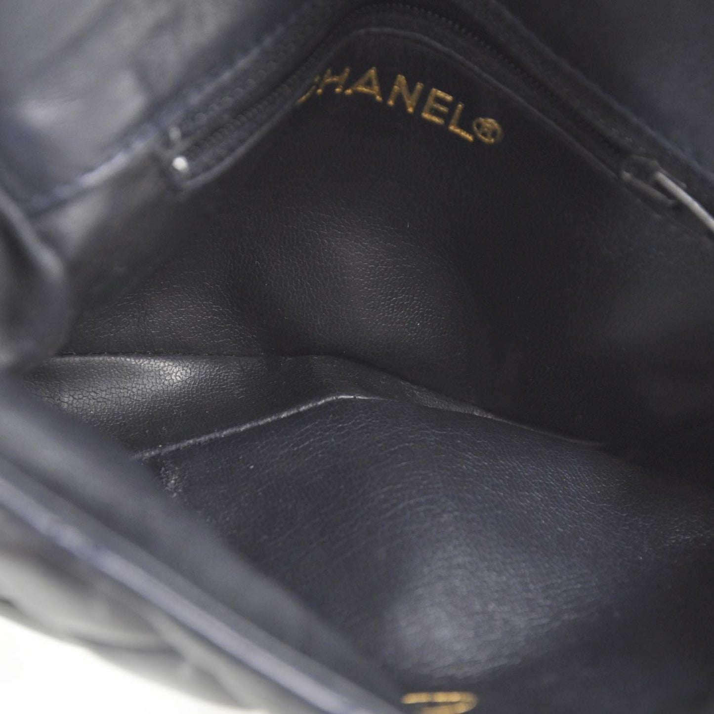 Lambskin Quilted Flap Belt Bag Navy