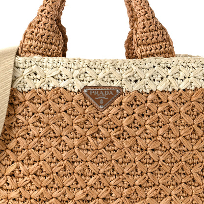 Prada Raffia Crochet Tote Naturale Talco 9 of 11