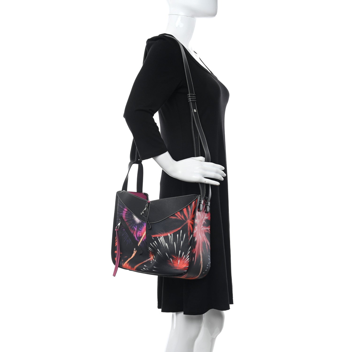 Loewe Calfskin Small Lunar New Year 2018 Hammock Shoulder Bag Black Multicolor 2 of 11