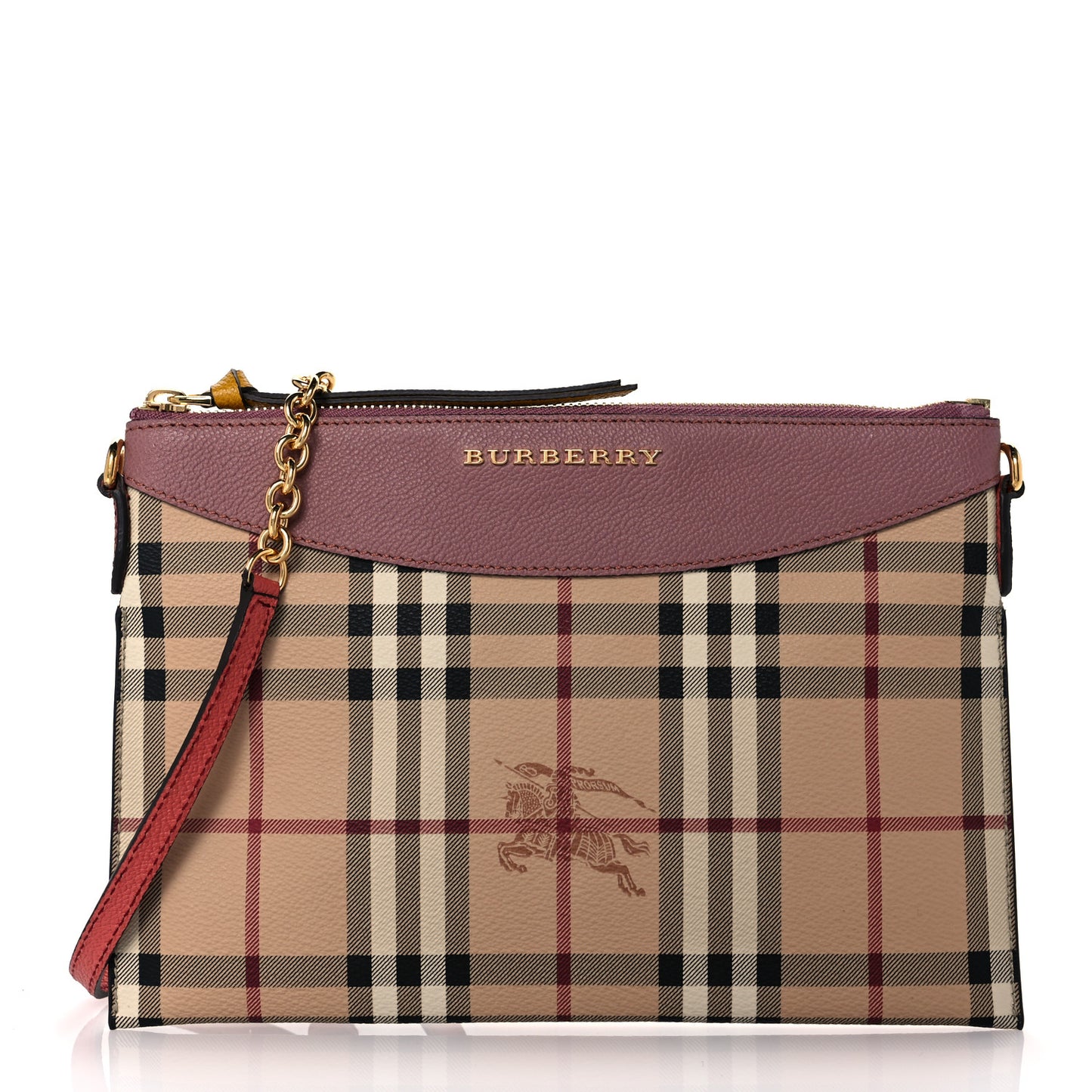 Haymarket Check Peyton Crossbody Clutch Bag Dusty Pink