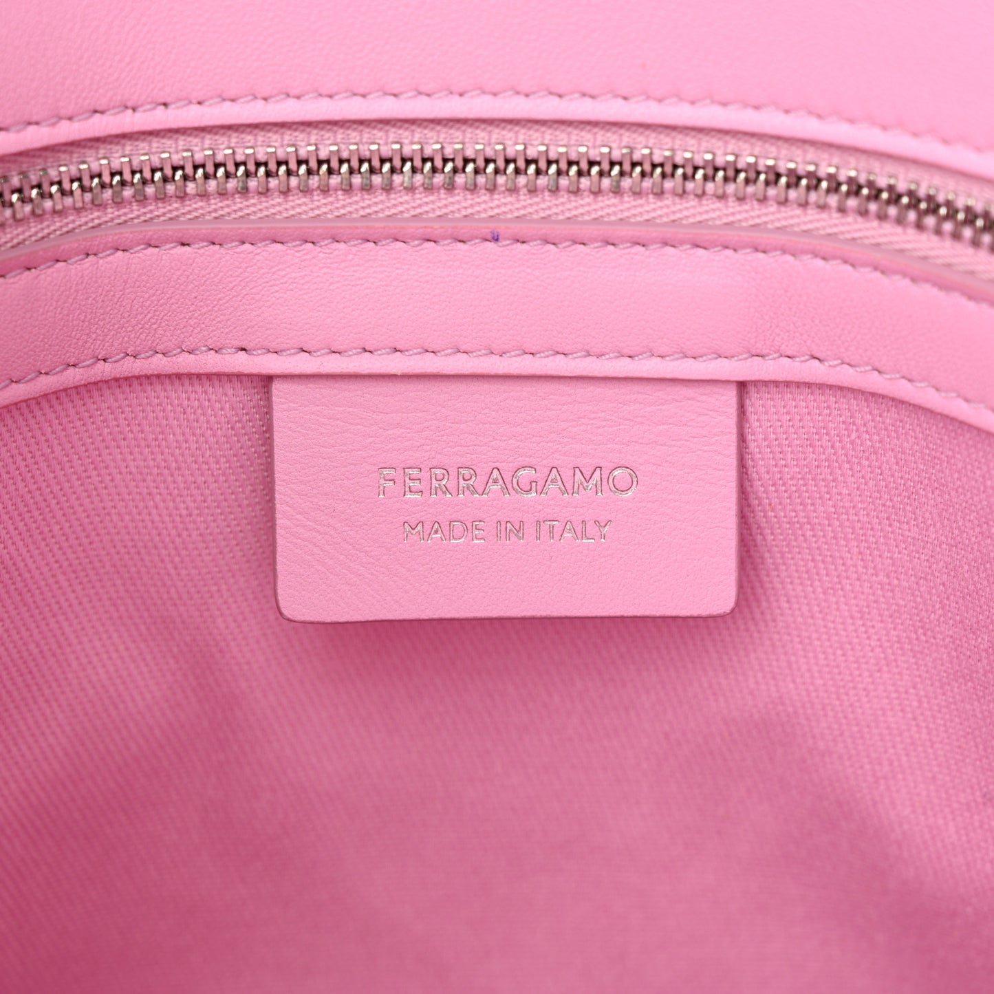 SALVATORE FERRAGAMO Nylon Logo Printed Tote Pink