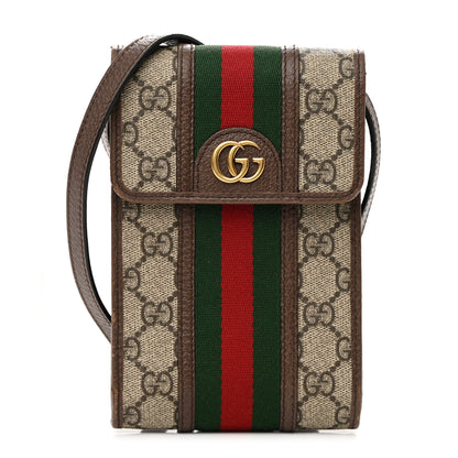 Gucci GG Supreme Monogram Web Mini Ophidia Crossbody Bag Beige New Acero 1 of 20