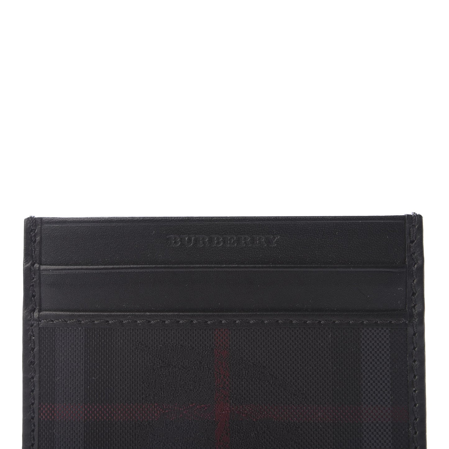 Horseferry Check Calfskin Card Case Charcoal Black