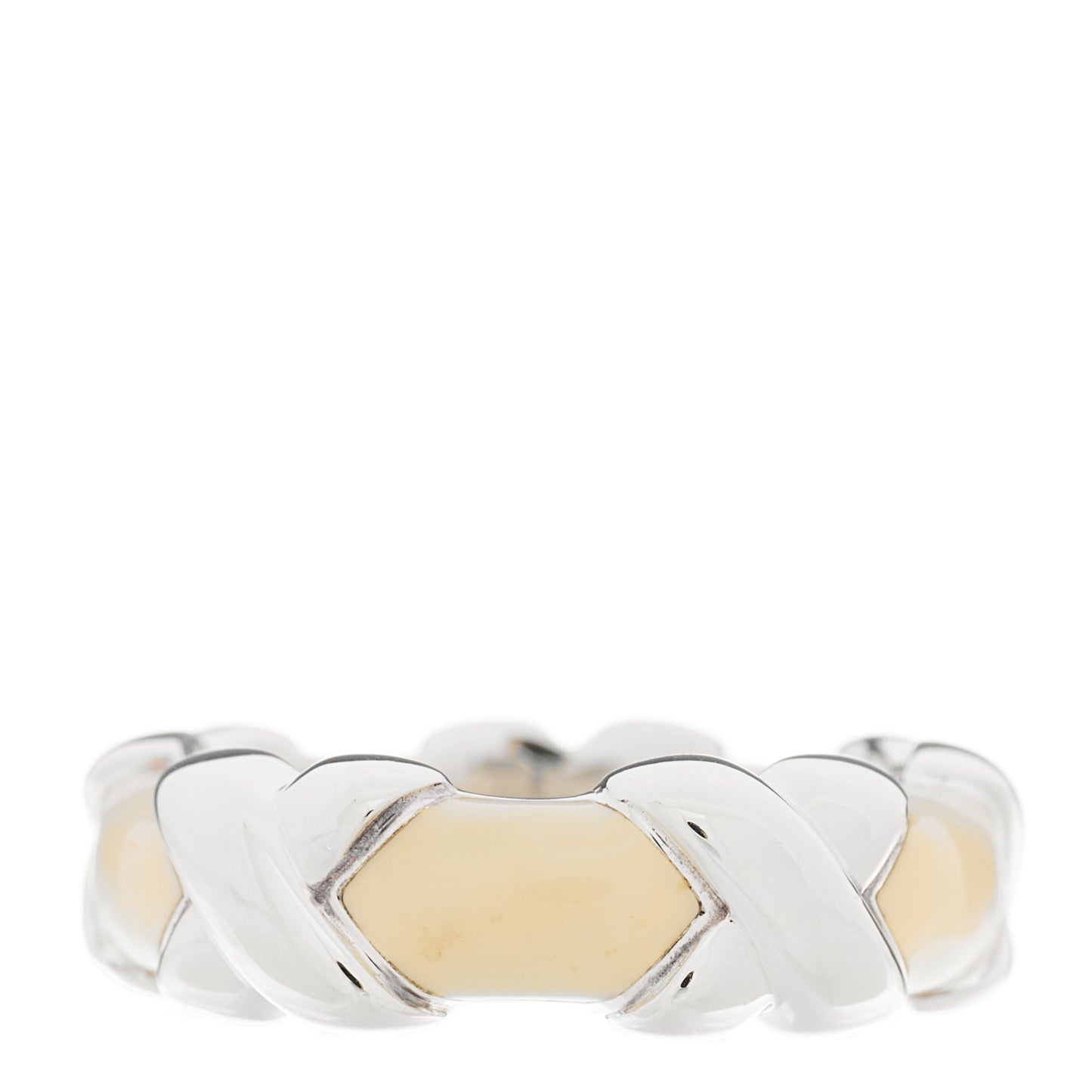 Sterling Silver Enamel Signature X Ring 49 5 White