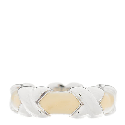 Tiffany Sterling Silver Enamel Signature X Ring 49 5 White 3 of 4