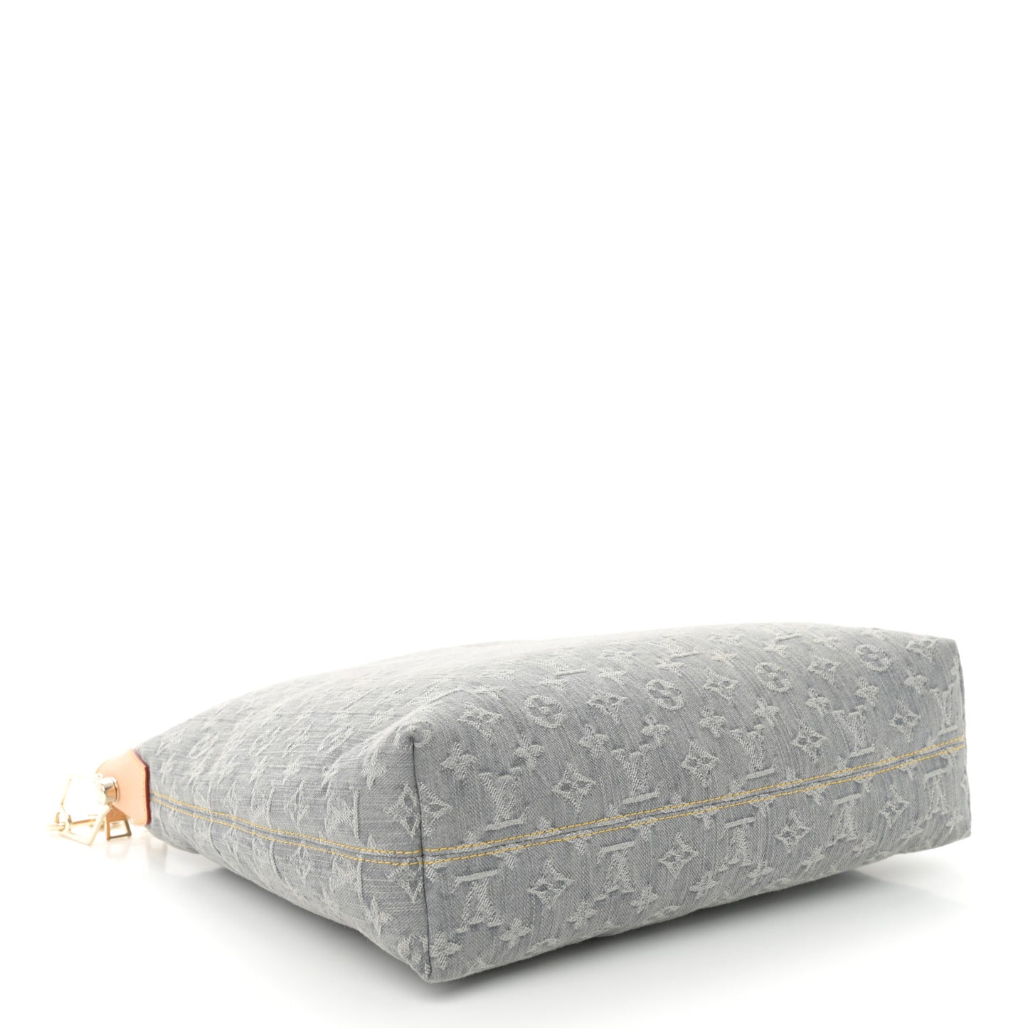 Monogram Denim Coussin Hobo MM Washed Gray