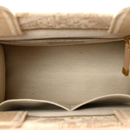 Christian Dior Canvas Calfskin Embroidered Small Plan De Paris Book Tote With Strap Beige 5 of 11