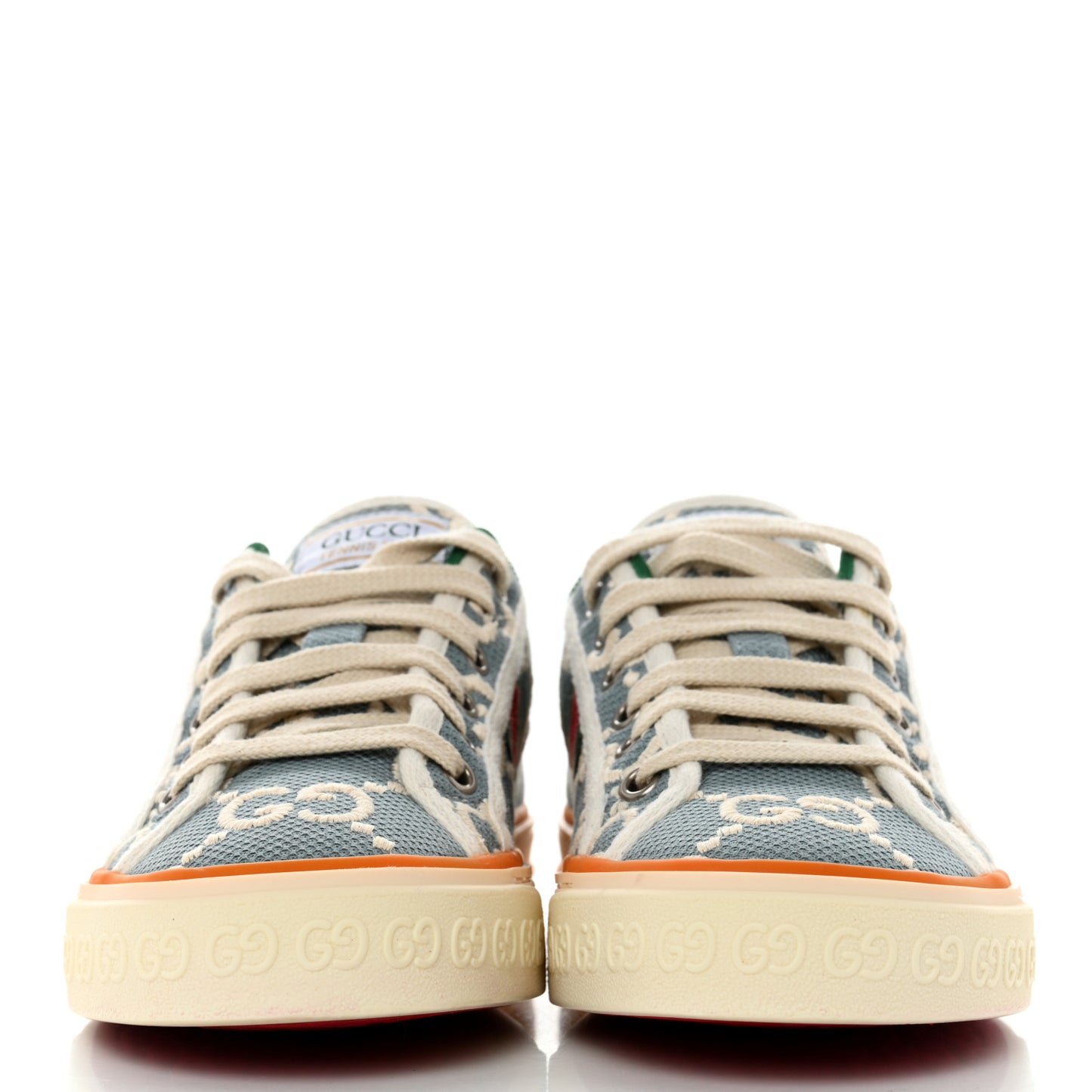 Cotton GG Monogram Web Womens 1977 Tennis Sneakers 36.5 Philod Ivory Mystic White