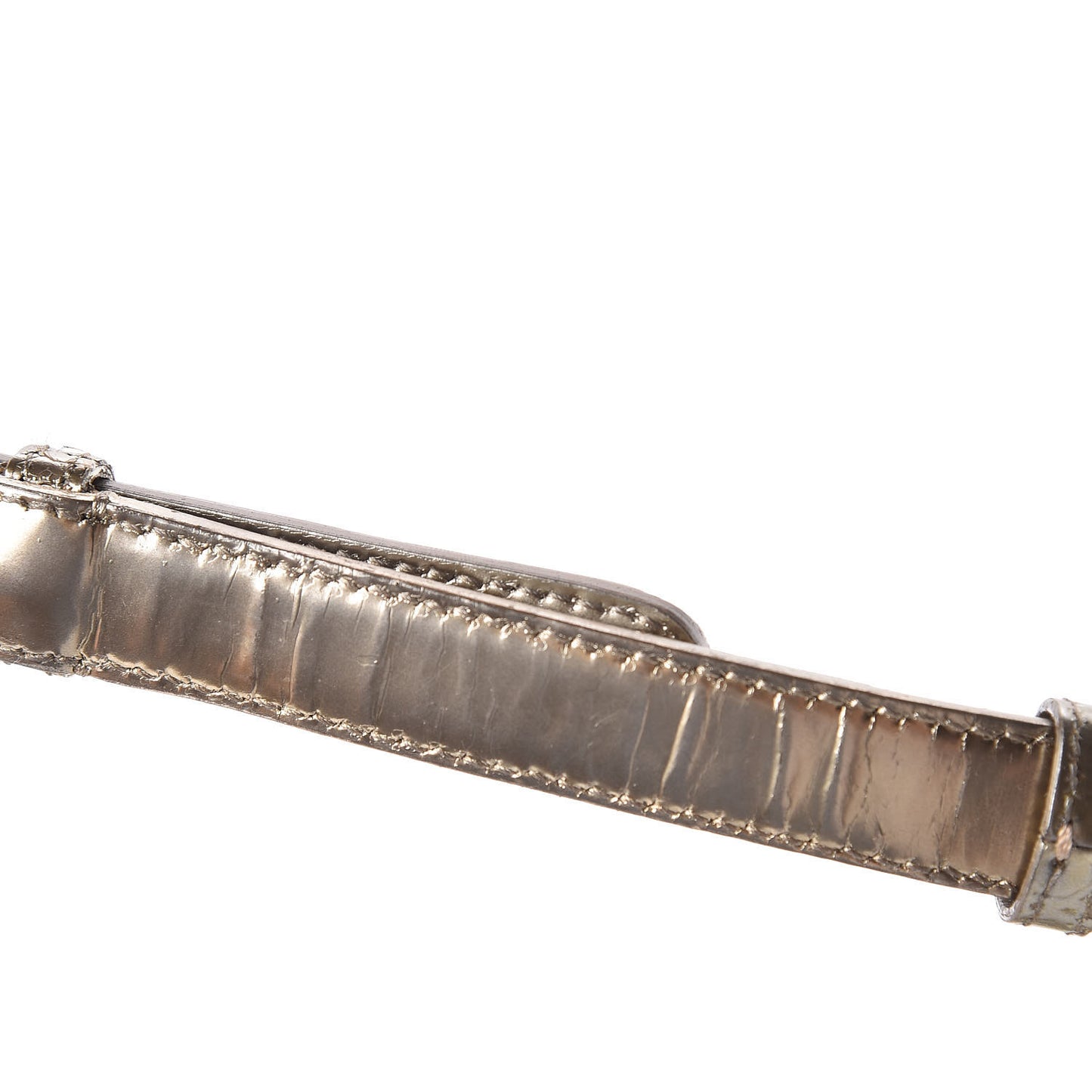Metallic Patent Micro-Cannage Medium Diorama Flap Bag Gold