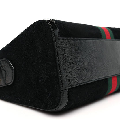 Gucci Suede Patent GG Web Medium Ophidia Boston Black 9 of 10