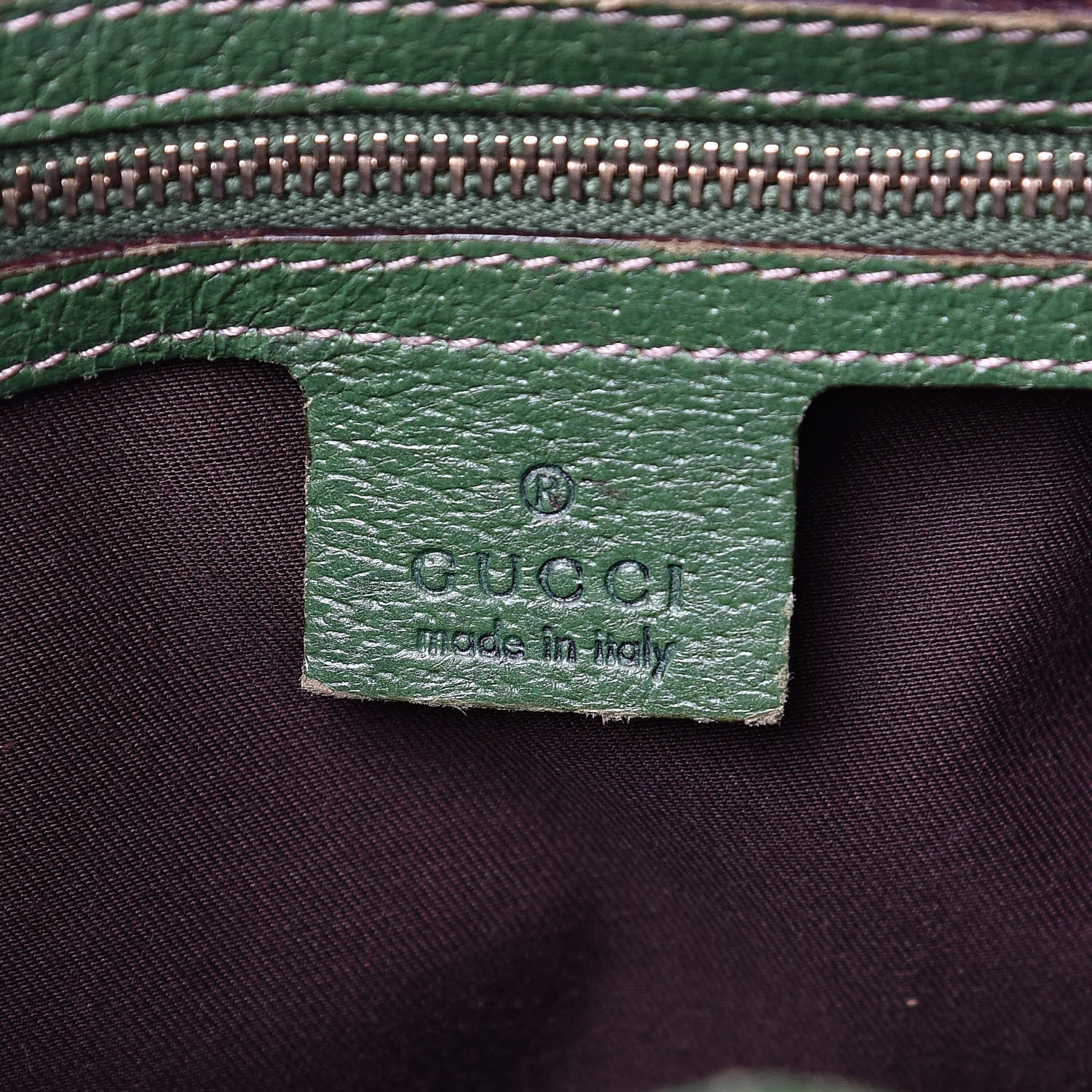 Gucci Monogram Calfskin Large Bardot Tote Green 6 of 12