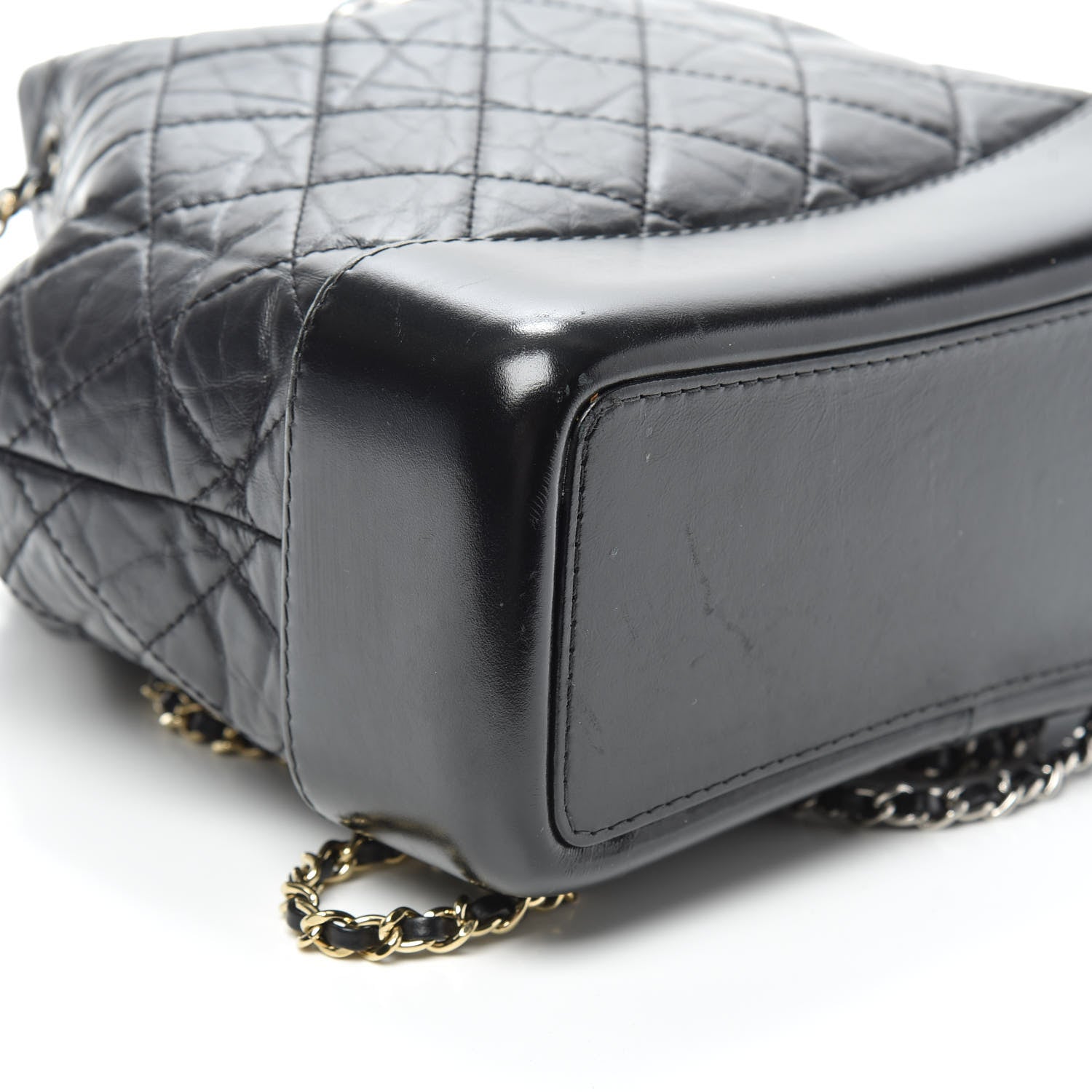 Chanel Aged Calfskin Quilted Small Gabrielle Backpack Black 8 of 9