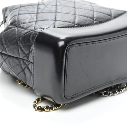Chanel Aged Calfskin Quilted Small Gabrielle Backpack Black 8 of 9