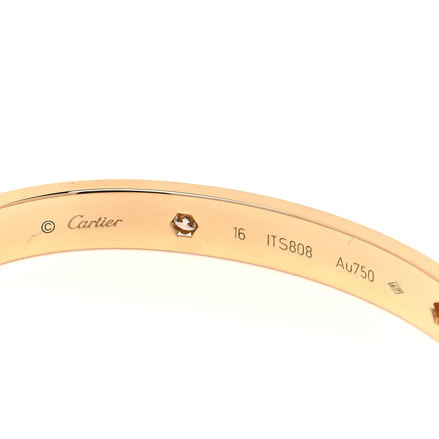 Cartier 18K Yellow Gold 4 Diamond LOVE Bracelet 16 4 of 4