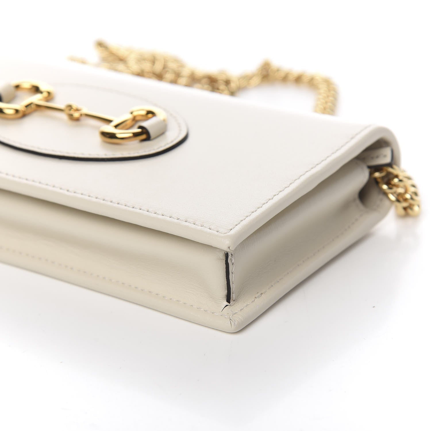 Gucci Boarded Plutone Calfskin Horsebit 1955 Wallet On Chain Mystic White 8 of 10
