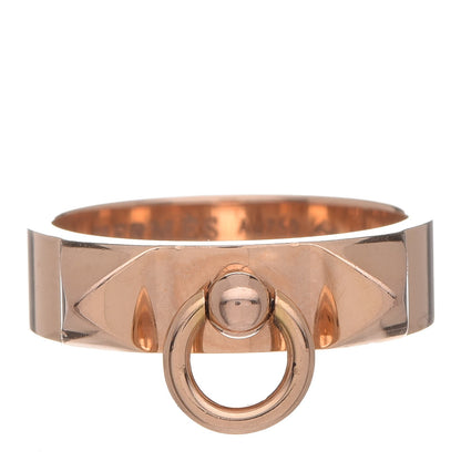 Hermes 18K Rose Gold PM Collier De Chien Ring 50 5.5 1 of 7