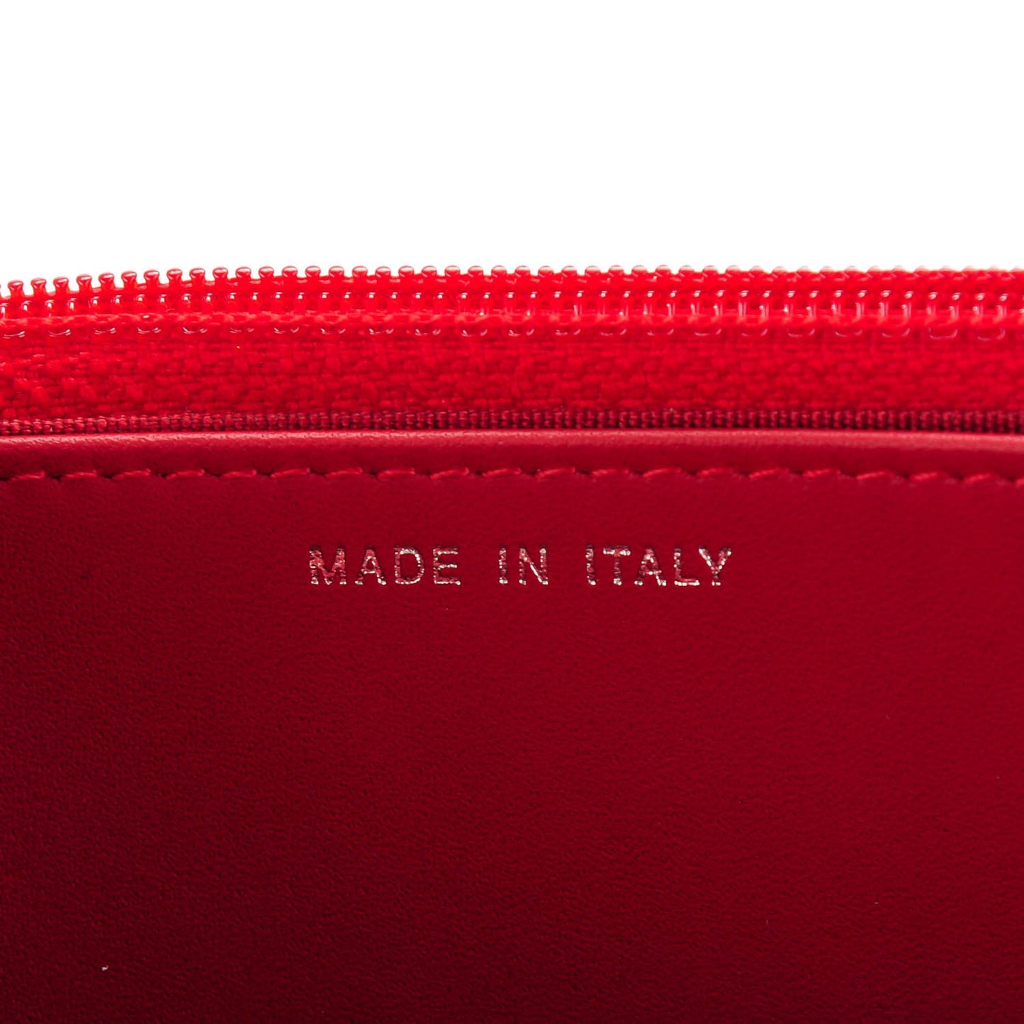 Patent Quilted Brilliant Wallet On Chain WOC Red