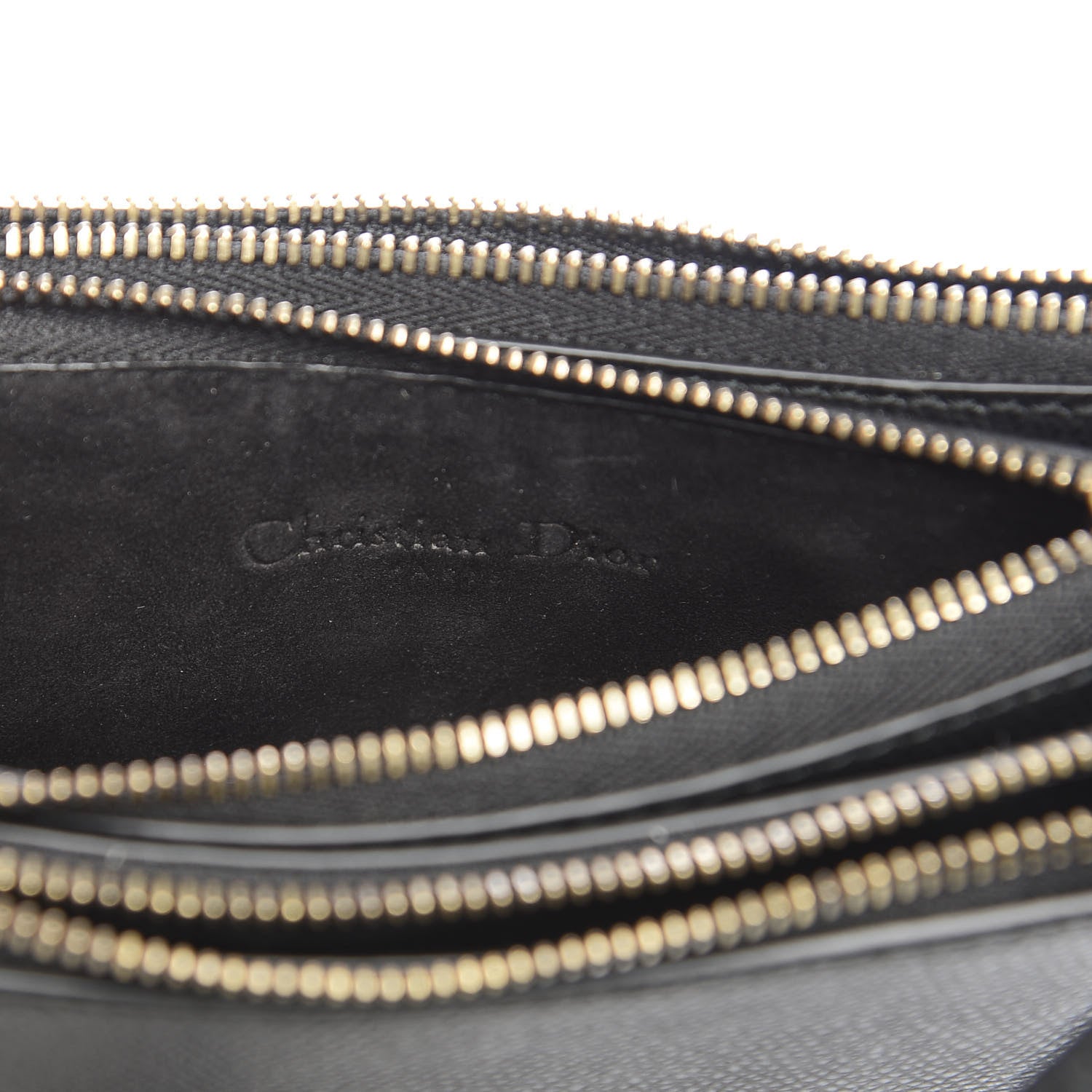 Christian Dior Grained Calfskin Saddle Pouch With Strap Black 8 of 11