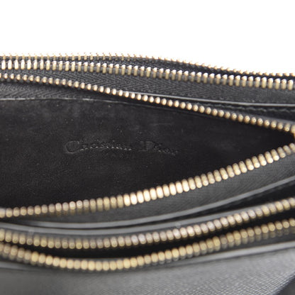 Christian Dior Grained Calfskin Saddle Pouch With Strap Black 8 of 11