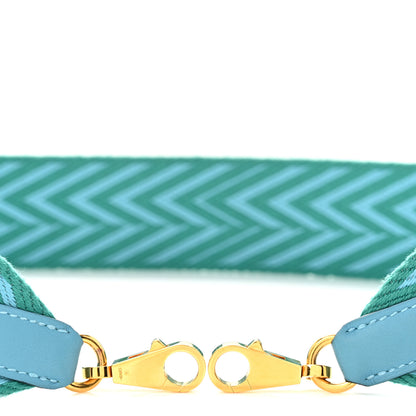Hermes Toile Swift 50mm Sangle ZigZag Shoulder Strap Bleu Du Nord Vert Veronese 3 of 5
