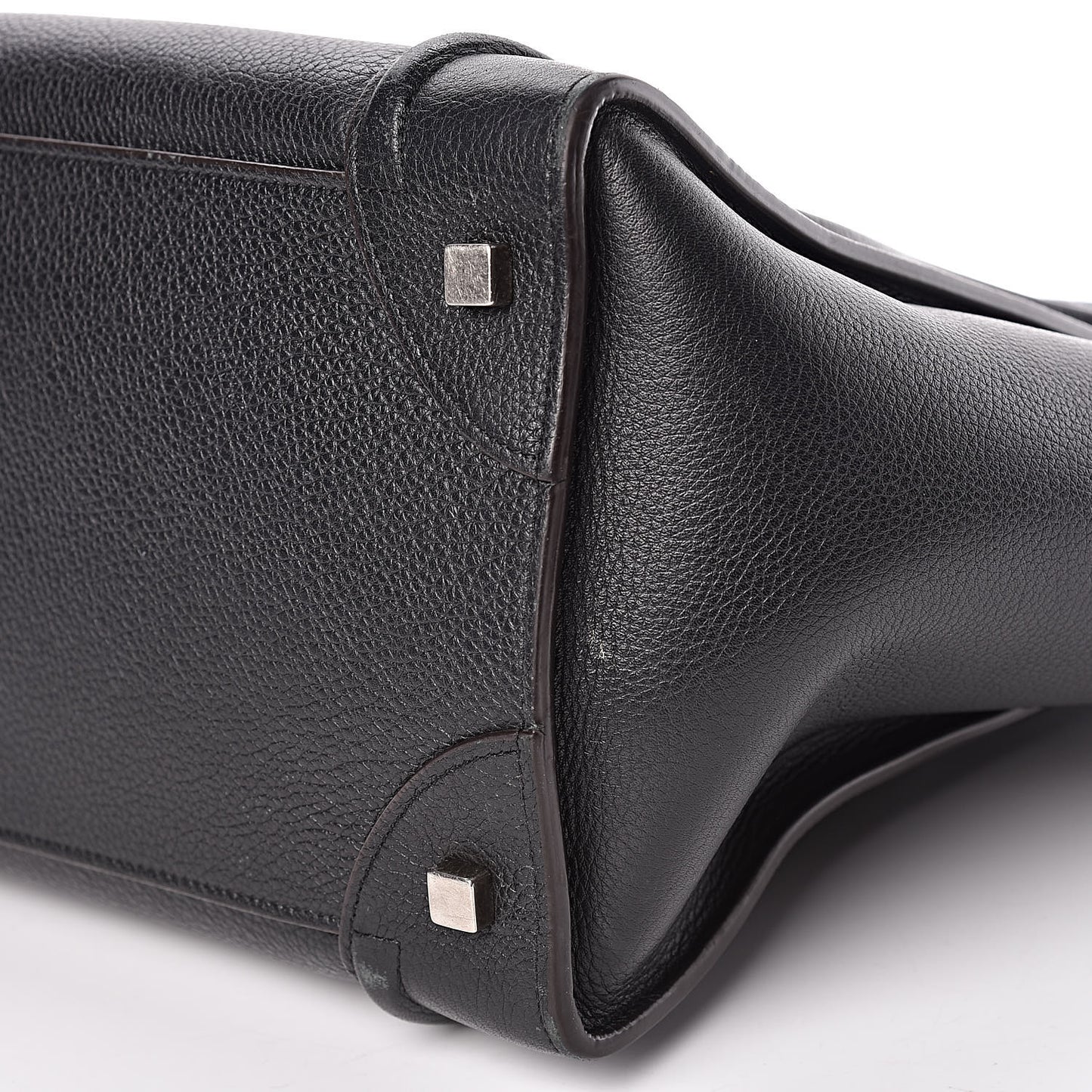 Drummed Calfskin Mini Luggage Black