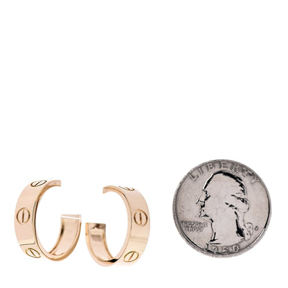 Cartier 18K Yellow Gold 5.5mm LOVE Hoop Earrings 2 of 4