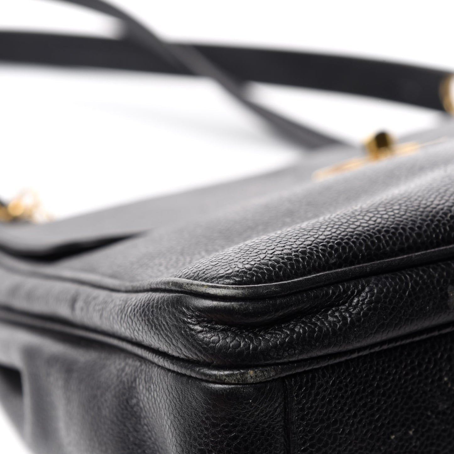 Caviar Flap Shoulder Bag Black