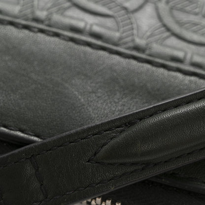 Salvatore Ferragamo Calfskin Gancini Embossed Wristlet Clutch Dark Green 13 of 13