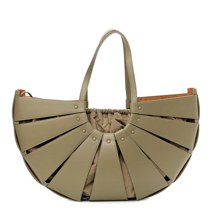 Bottega Veneta French Calfskin Large Shell Bag Taupe 1 of 8