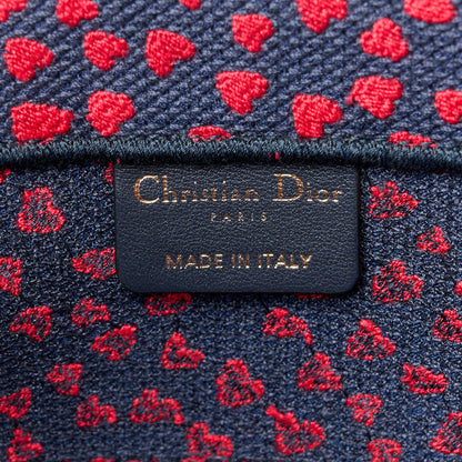 Christian Dior Canvas Embroidered Pop Heart I Love Paris Medium Book Tote Red Multicolor 6 of 12