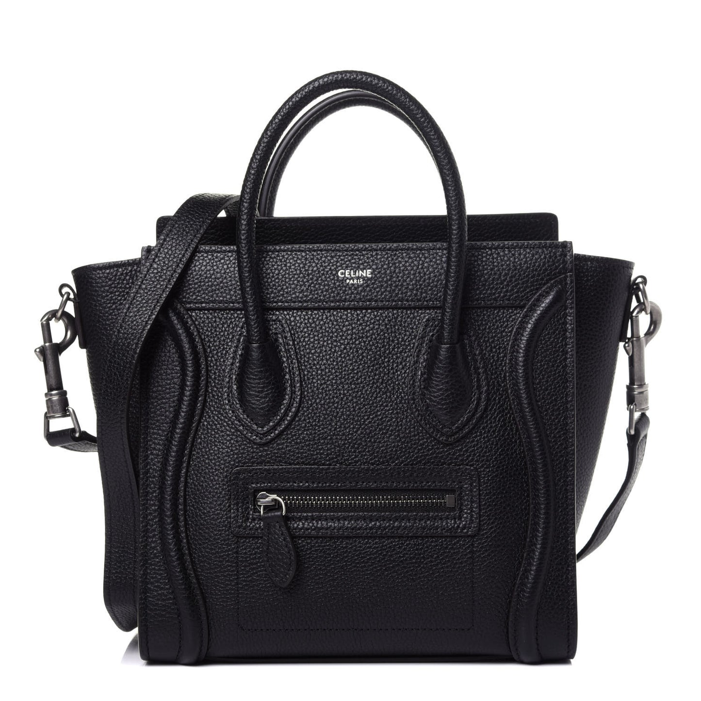 Drummed Calfskin Nano Luggage Black