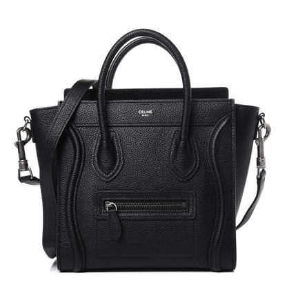 Celine Drummed Calfskin Nano Luggage Black 1 of 12