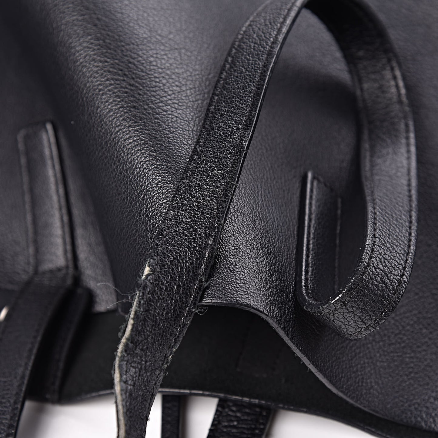 Calfskin Large Fringe Shopping Tote Black