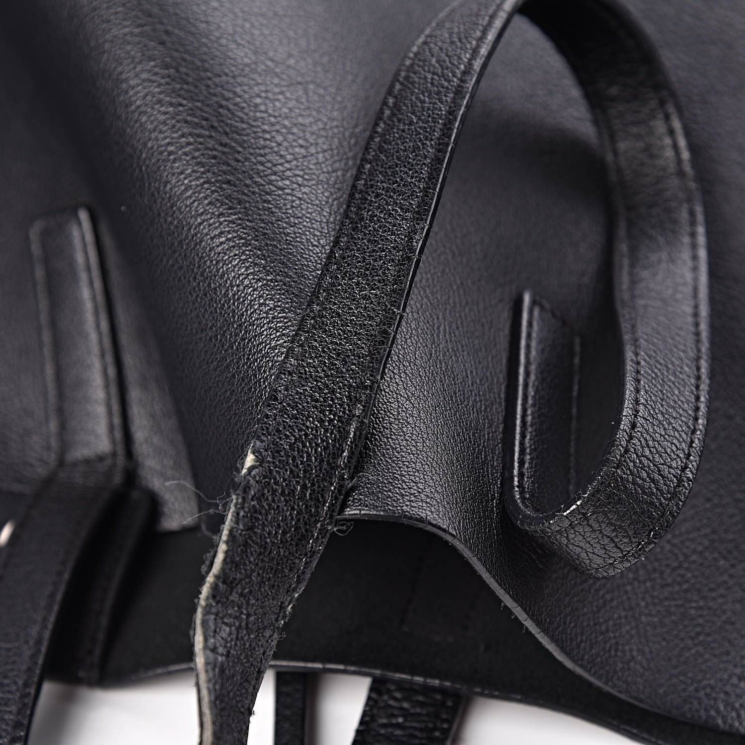 Saint Laurent Calfskin Large Fringe Shopping Tote Black 13 of 14