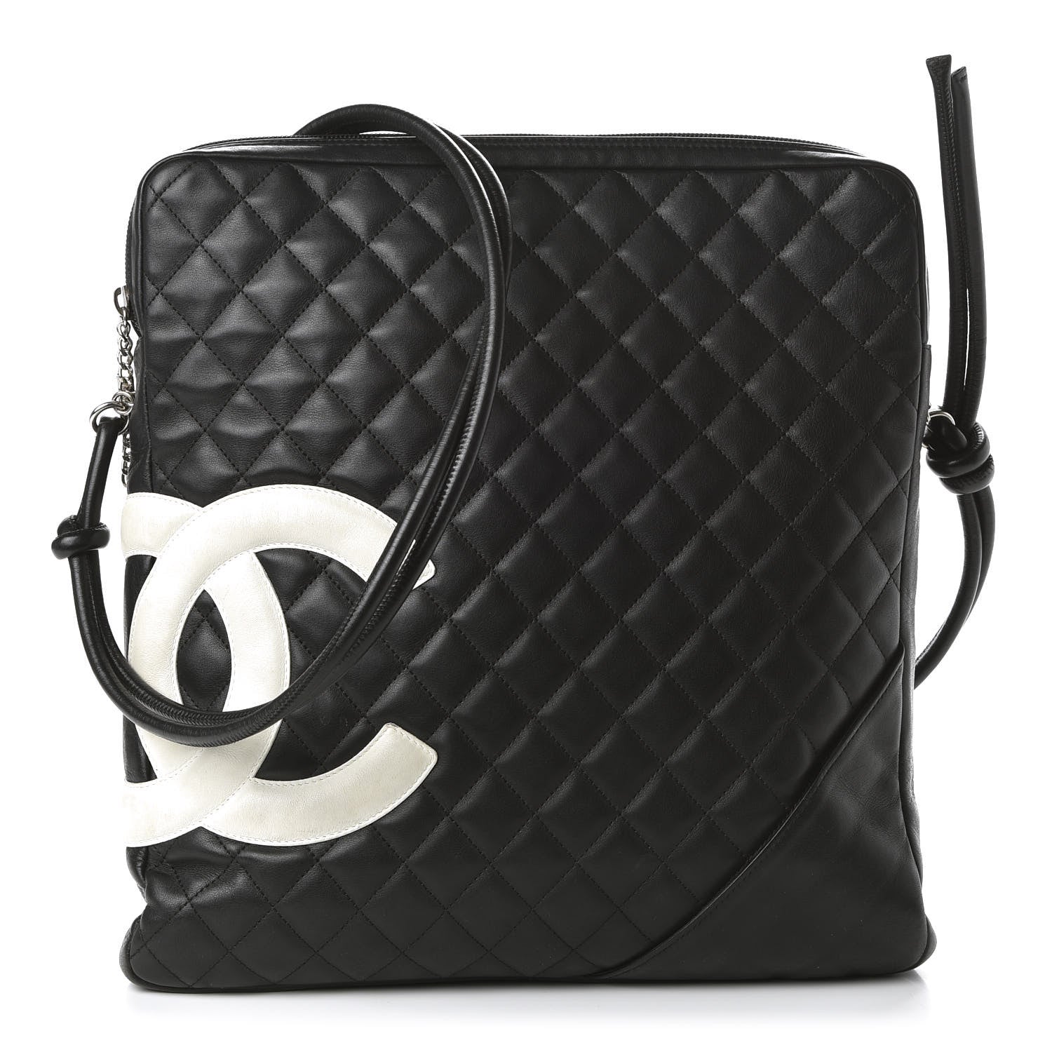 Chanel Calfskin Quilted Large Cambon Messenger Black White 1 of 12