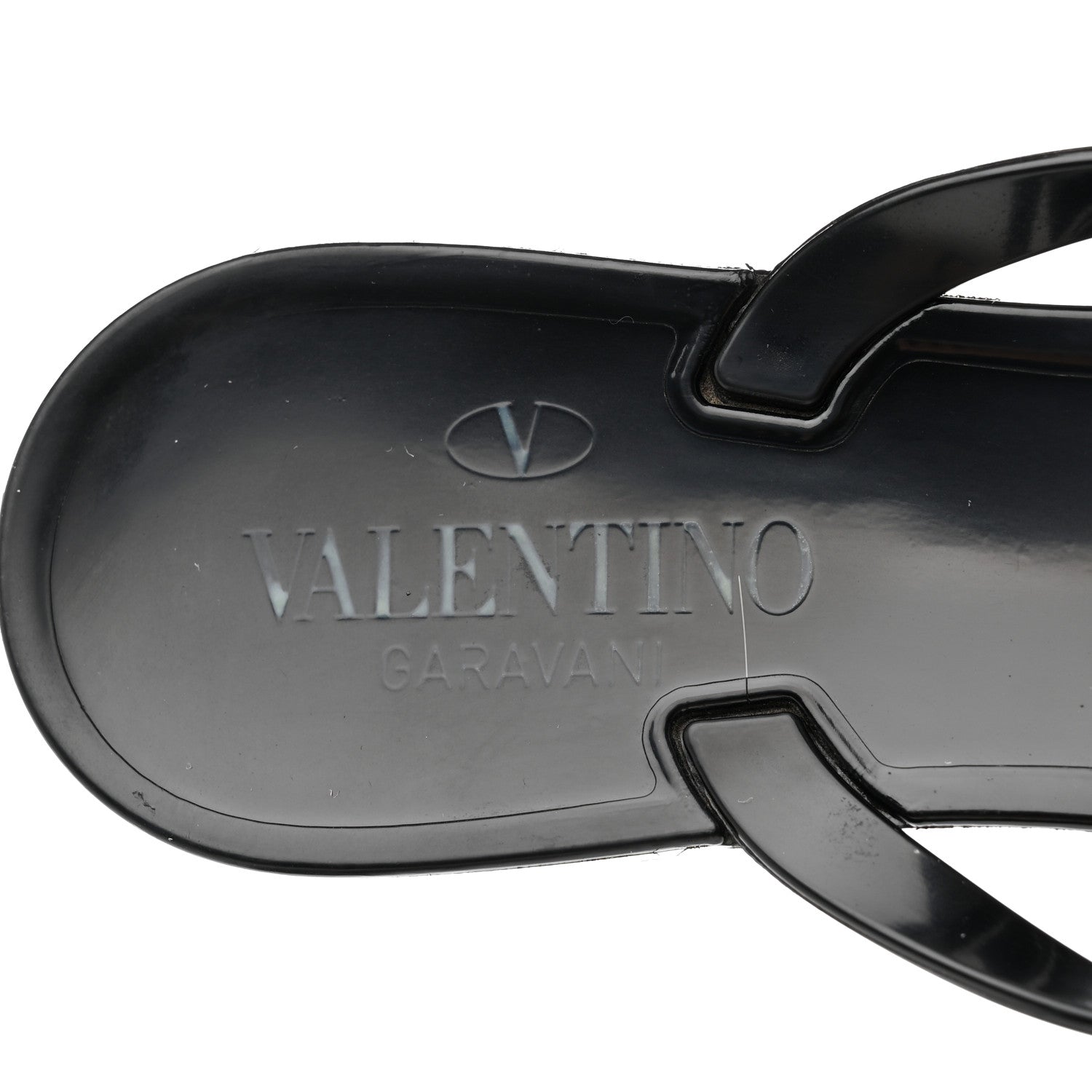 Valentino Garavani PVC Jelly Rockstud Bow Thong Sandals 37 Black 6 of 7