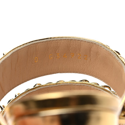 Chanel Laminated Lambskin Chain CC Mule Sandals 36 Gold 8 of 8
