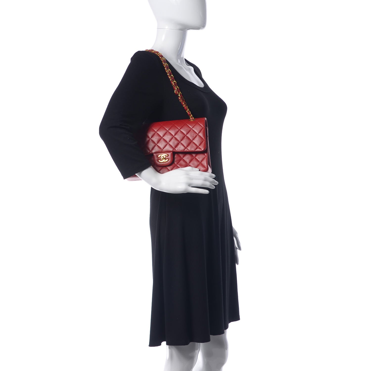 Chanel Lambskin Quilted Medium Double Flap Red 2 of 18