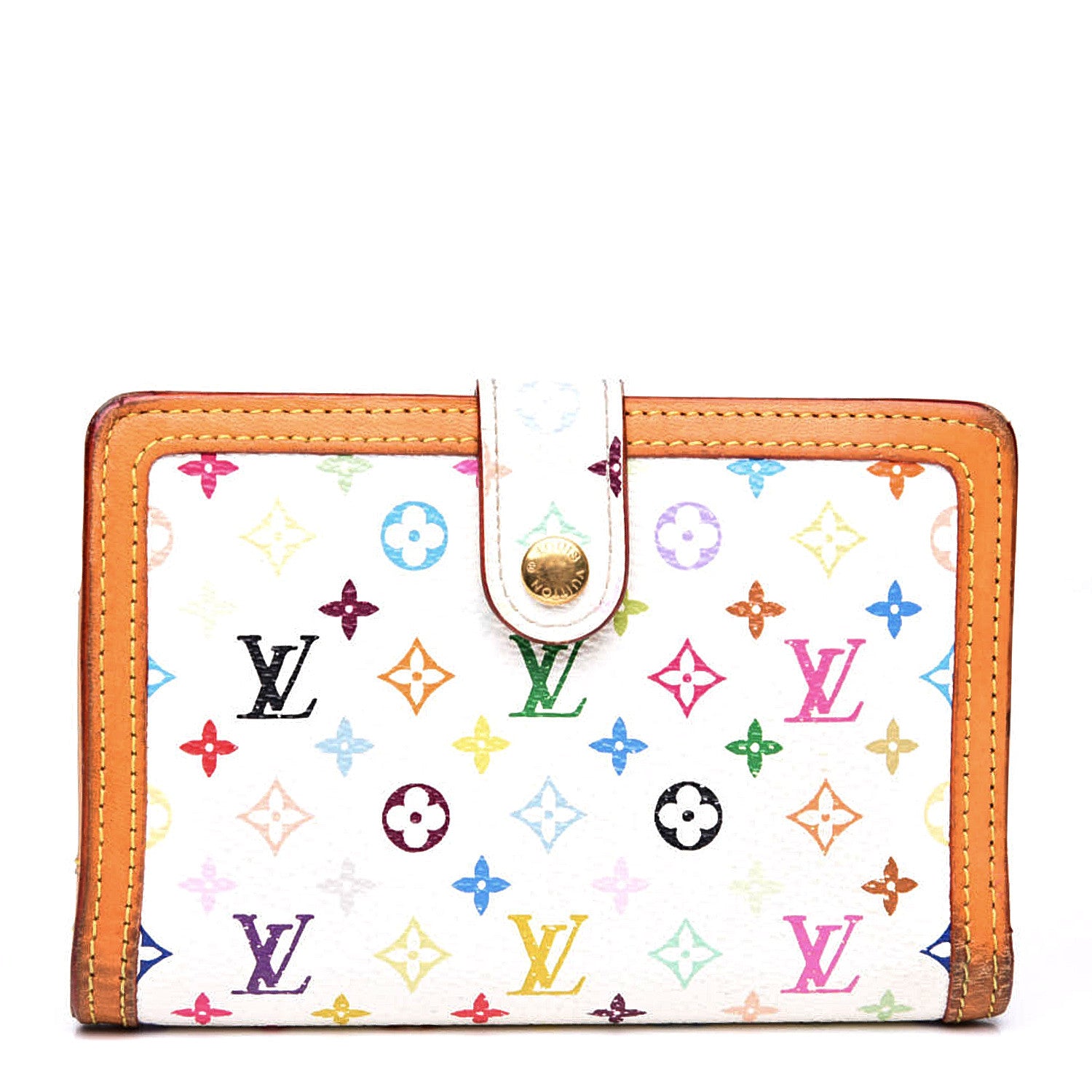 Louis Vuitton Monogram Multicolor French Purse Wallet White 1 of 14
